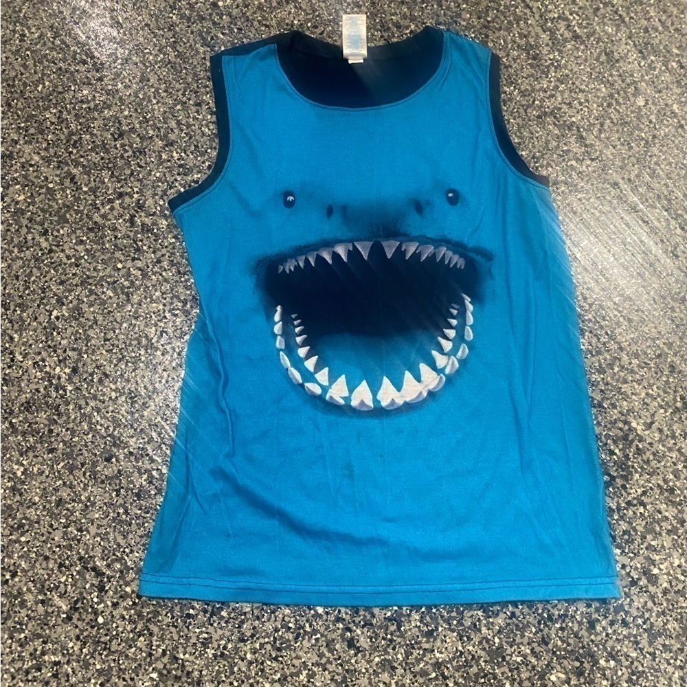 Youth Kids Shark Boy Shark Attack Tank Top Shirt